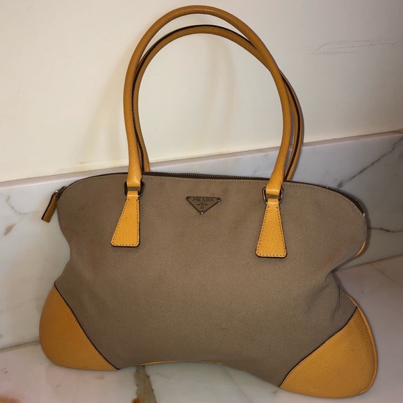 Canvas and Leather Prada Shoulder Bag - Picture 2 of 8